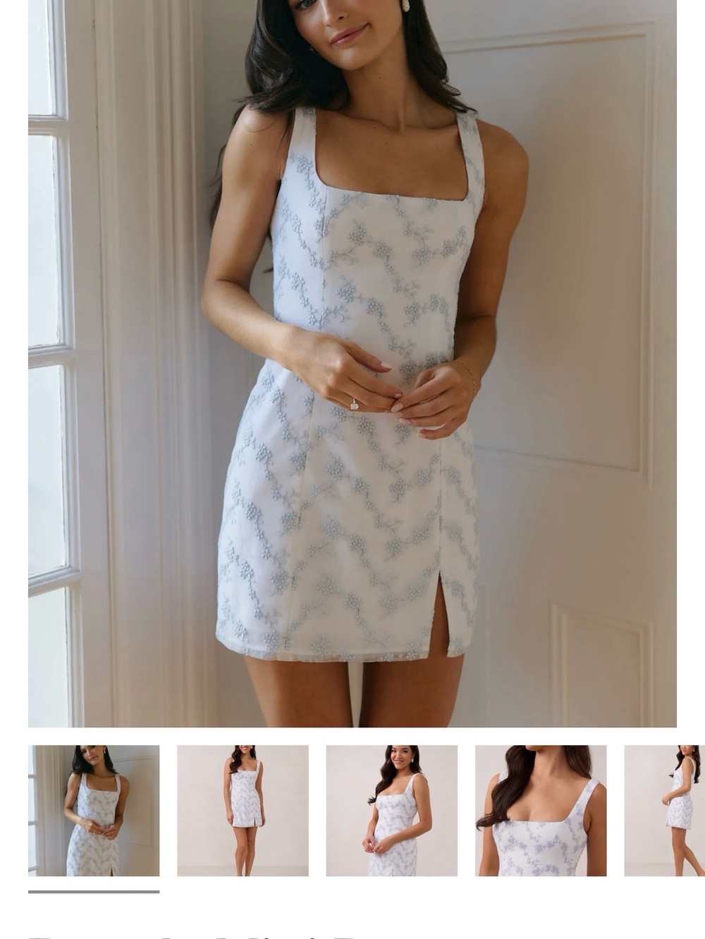 Park & Fifth Reseda white & blue mini dress - Picture 1 of 7